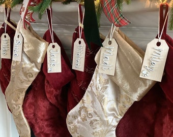 Etiquetas de medias personalizadas / Etiquetas de Navidad / Etiquetas de regalo de madera / Etiquetas de medias de Navidad / Etiquetas de regalo / Etiquetas de nombre de madera