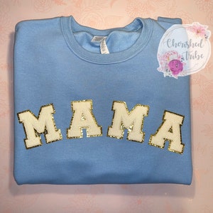 Mama Sweatshirt | Chenille Patch Sweatshirt | Varsity Letter Sweatshirt | Mom Sweatshirt