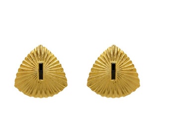 Gold Filled Triangle Earring, Gemstone Earring, Bohemian Earring, Wedding white earring, texture, gold Statement Earrings, Hammered Earrings