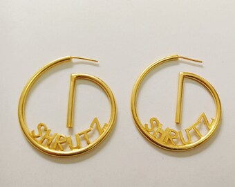 Name Hoop Earrings, Custom Hoop Initial Earrings, Personalized Name Earrings, Monogram Earring, Indian Earrings, Nameplate Hoops, statement