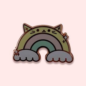 Rainbow Cat Hard Enamel Pin, Seconds Pin