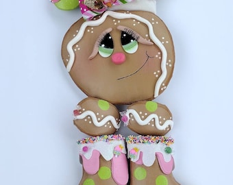 Attachement couronne de pain d&#39;épice, pain d&#39;épice fantaisiste, pain d&#39;épice Candyland, décoration pain d&#39;épice, Noël en pain d&#39;épice, décoration de Noël