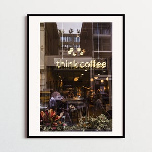 New York poster, Urban decor, Industrial art, Coffee decor, New York travel print, New York city print, Printable art, Coffee time poster
