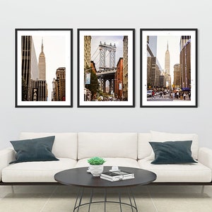 Set of 3 New York prints, Street style poster, High quality jpg files, NYC art, Home decor, Wall art design, Travel poster