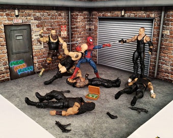 Garage Shop Backdrop / foldable Diorama for toy photography collectibles of 1:12 scale Action Figures