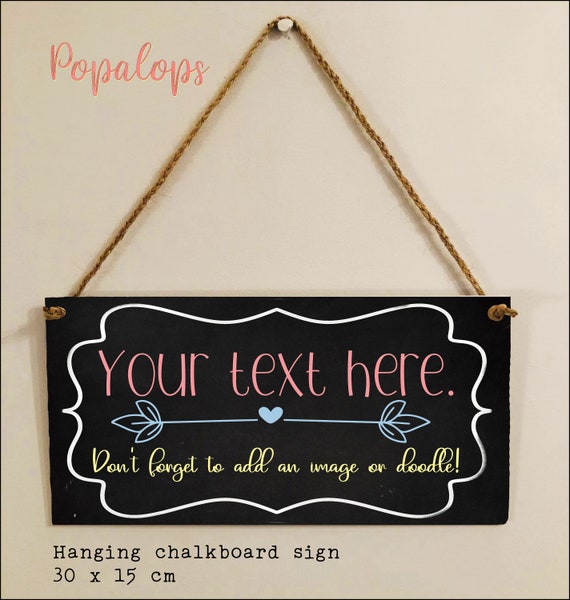 Personalised Chalkboard Hanging Sign Etsy