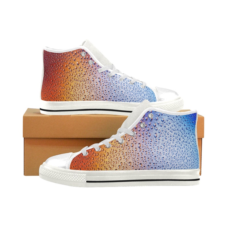 Water drops Streetwear Handcrafted Sneakers for Men Classic High Top Men Canvas Shoes Shoes for Men High Quality Shoes High Quality
