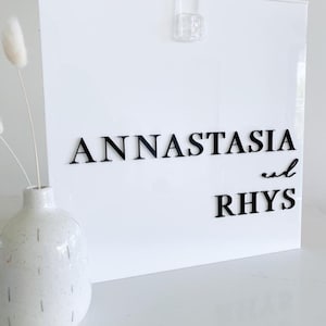 Acrylic Wedding Wishing Well with 3D Acrylic Text - Acrylic Card Box - Cards Box - Wedding Cards and Gifts Box - 30cm x 30cm x 30cm