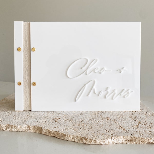 Guest Book in White Acrylic | Wedding Guest Book | Guest Book | Acrylic Guest Book |