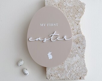 My First Easter Plaque - Acrylic with Bunny Engraving Detail - Photo Prop - Orthodox Easter - Keepsake