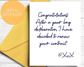Funny Anniversary Card Congrats On Passing Your One Year Trial Funny Love Card Boyfriend Girlfriend Husband Wife 1 year card