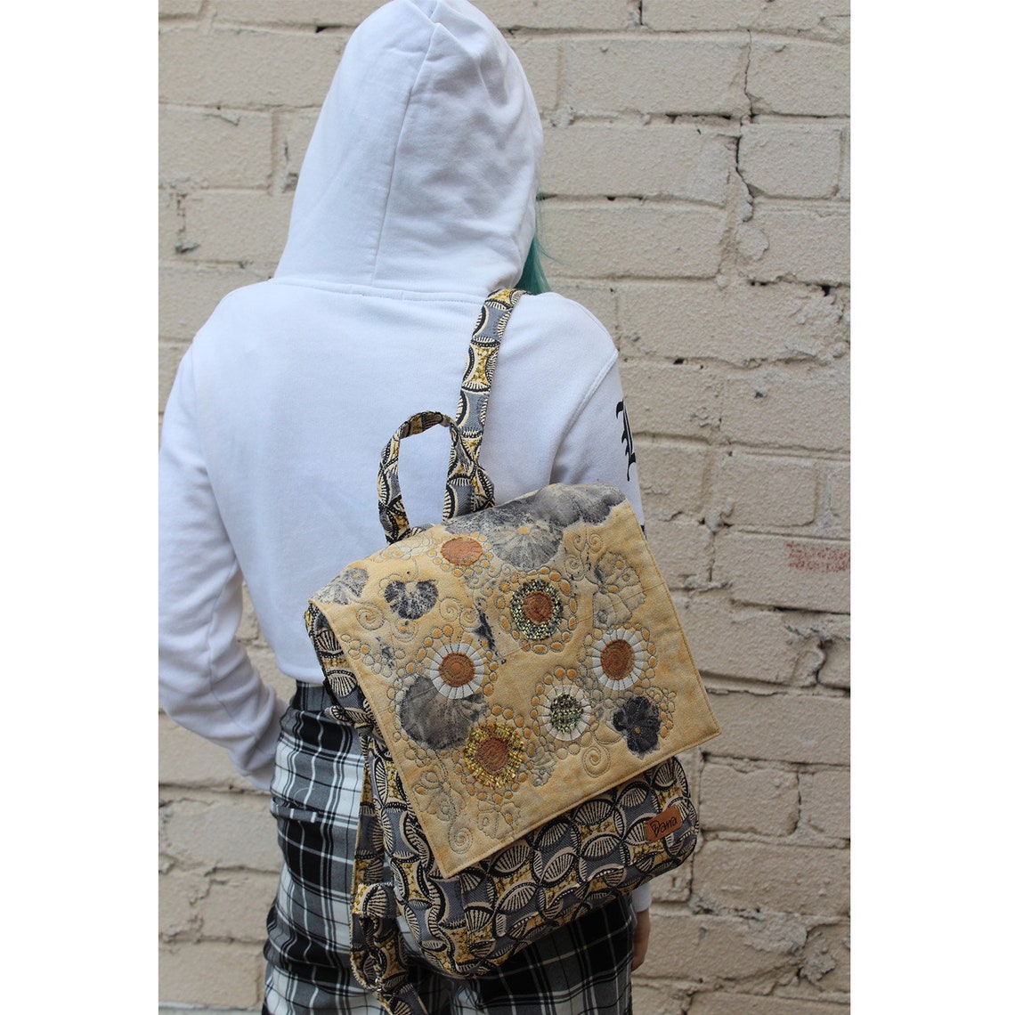 Quilted Backpack with handmade details and hand dyed fabrics Etsy