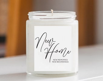 Housewarming candle, New Memories New Beginnings New Home, New Home gift, New House, Minimalist Home Gift Idea, Happy New Home, Soy Candle