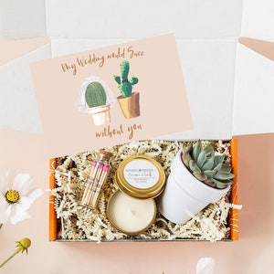 Bridesmaid Proposal Box, Will You Be My Bridesmaid, Maid of Honor, Matron of Honor, Succulent Gift Box, Proposal Gift, Personalized Message