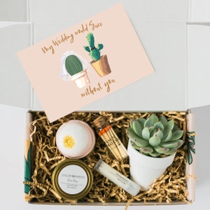 WEDDING GIFT BOX - My Wedding Would Succ Without You - Bridesmaid Proposal Box - Gift for Maid of Honor - Custom Succulent Box