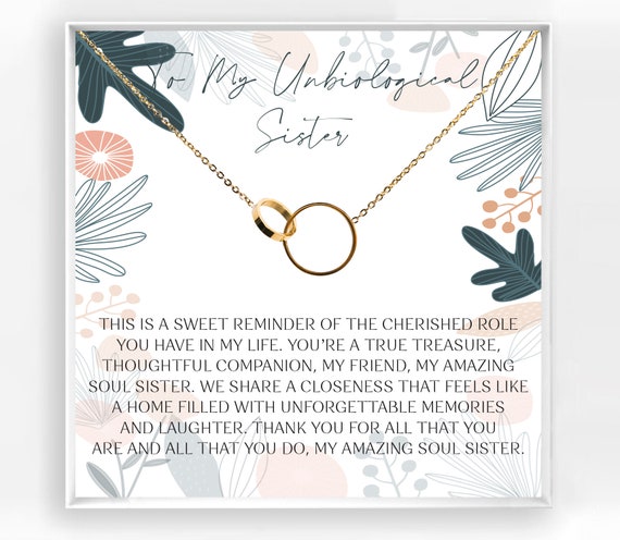 Unbiological Sister Necklace Gift Gift Ideas for Best Friend Soul
