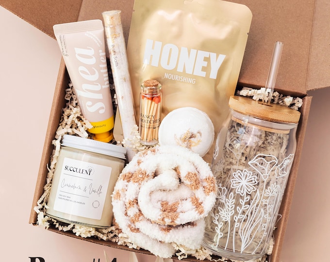 Hug In A Box, Encouragement Gift, Mom Gift Box, Mother's Day Gift Box, Thinking Of You Box, Cozy Care Package, Self Care Basket