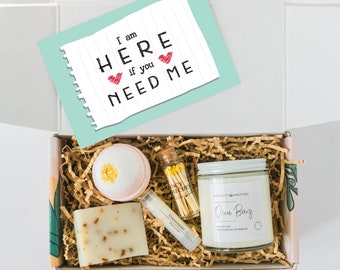 Thinking Of You Spa Box - Spa gift basket - I Am Here For You - Self Care Set - Candle Spa Box - Best Friend Gift Box - Friendship gift