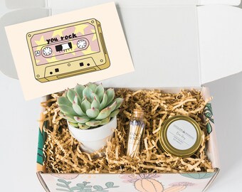 EMPLOYEE GIFT - You Rock Thank You Gift Box - employee appreciation gifts - Gift basket - gift for her - Live succulent  employee gifts bulk