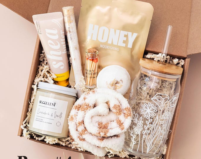 Hug In A Box, Encouragement Gift, Mom Gift Box, Mother's Day Gift Box, Thinking Of You Box, Cozy Care Package, Self Care Basket