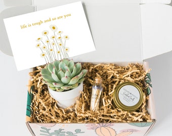 good thinking of you gifts for him Life is Tough but so are You | Care Package for Her