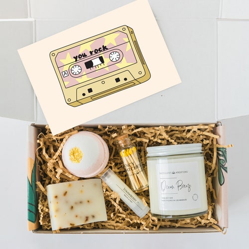 YOU ROCK Spa Box - All Natural Bath Set - Self Care Gift Box