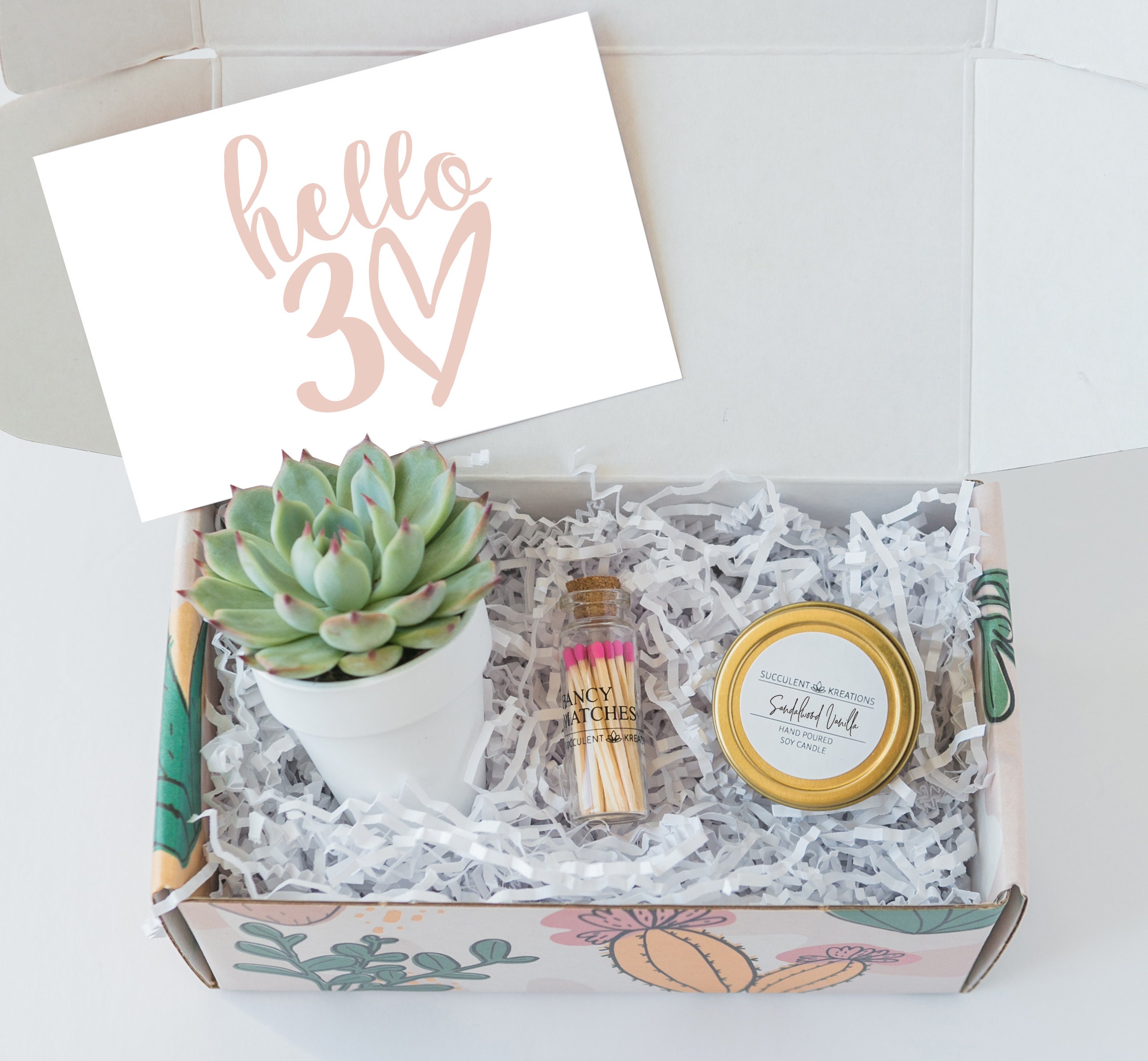 30TH Birthday Box, Happy Birthday Box, Happy 30th Birthday, Birthday Spa Box, Gift For Her, 30th Birthday Succulent Gift Box For Her