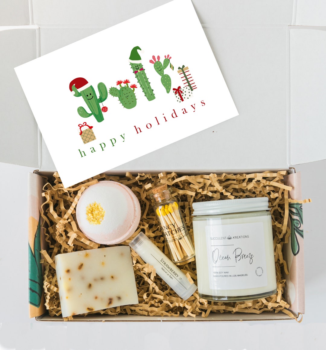 Happy Holidays Mini Self-care Gift Set, Christmas Gifts Under 30 Dollars,  White Elephant Gift for Her, Female Co-worker Present 