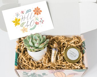 40th birthday gifts for women -  gift Ideas -  Present for 40 year old woman - live plant - 40 birthday gift box