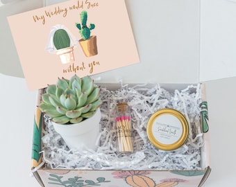 Bridesmaid Proposal - Bridesmaid Proposal Gift - Bridesmaid Proposal Card - Succulent Gift Box - Will you be my bridesmaid - Bridesmaid Gift