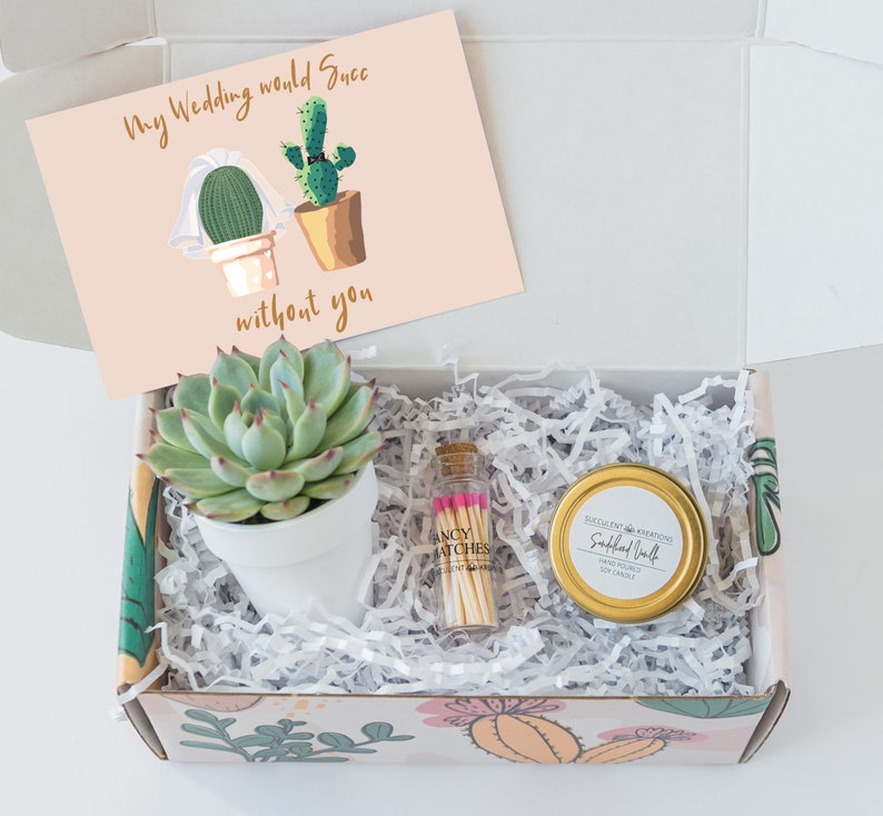 Bridesmaid Proposal Bridesmaid Proposal Gift Bridesmaid Proposal Card Succulent Gift Box Will you be my bridesmaid Bridesmaid Gift image 1