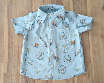 Kids Peter Rabbit shirt // button up // bunny // rabbit // white // boys // baby // toddler // sibling set // gift // handmade // Easter