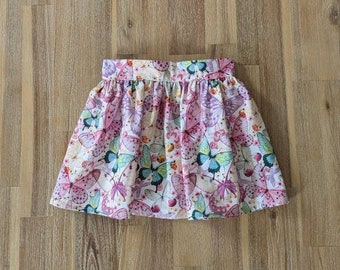 Girls butterfly skirt // handmade // cotton // pink // purple // baby // toddler // spring // summer // gift // twirly // party
