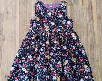 Girls floral tea party dress // handmade // toddler // baby // cotton // flowers // birthday // wedding // gift // easter // garden