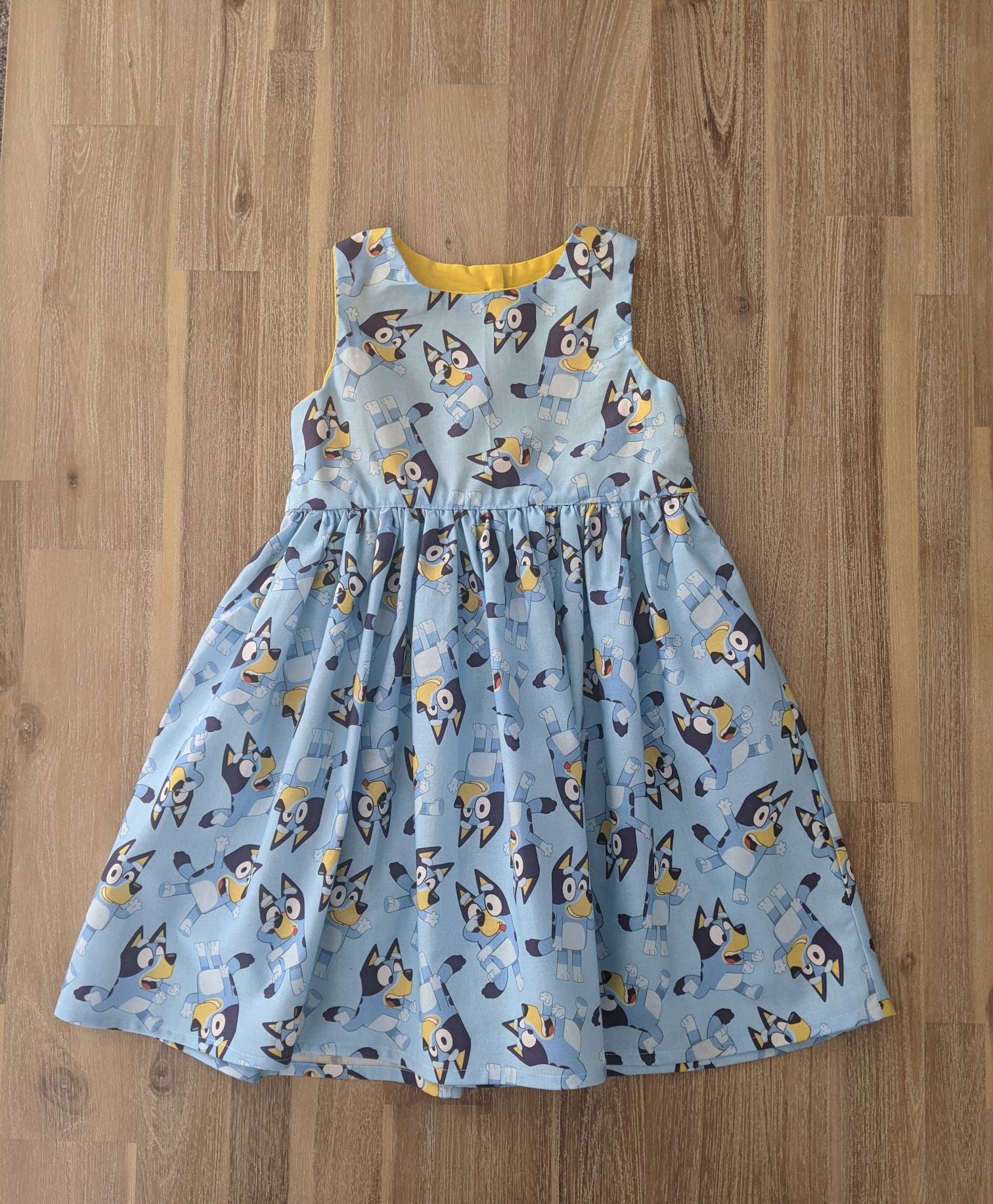 Girls Bluey Tea Party Dress // Handmade // Cotton // Toddler | Etsy