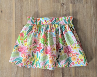 Girls Aussie flora skirt // handmade // cotton // baby // toddler // Australia Day // wattle // kids // waratah // banksia // gift