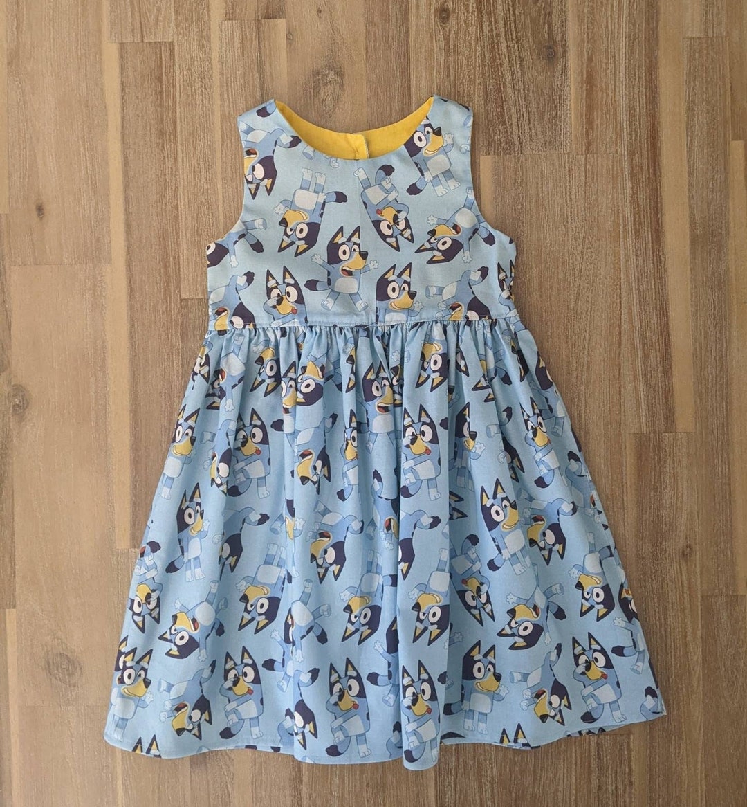 Girls Bluey Tea Party Dress // Handmade // Cotton // Toddler // Baby ...