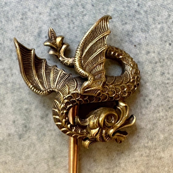 14k Antique Dragon Stickpin