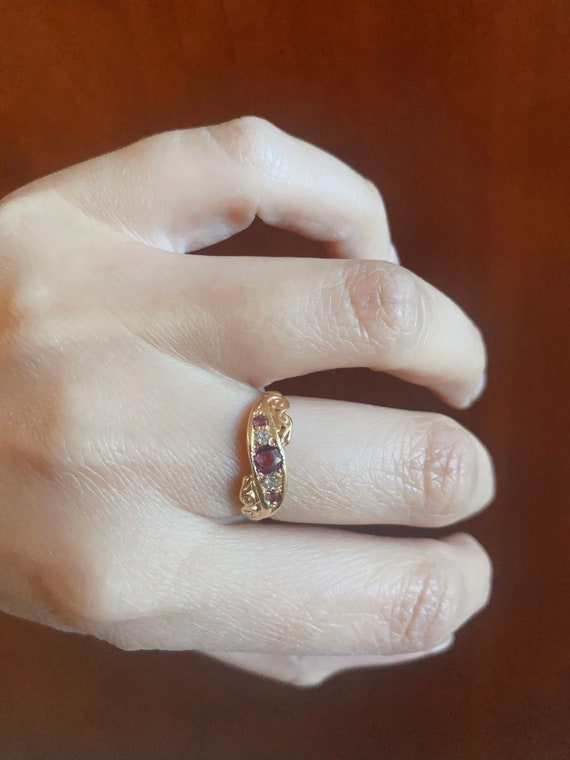 Antique 18k Ruby & Diamond Ring - image 1