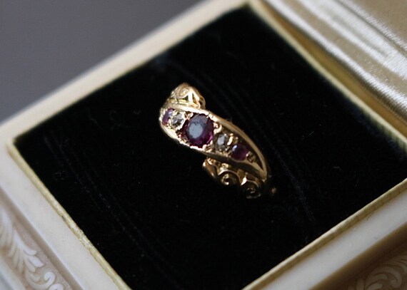 Antique 18k Ruby & Diamond Ring - image 3