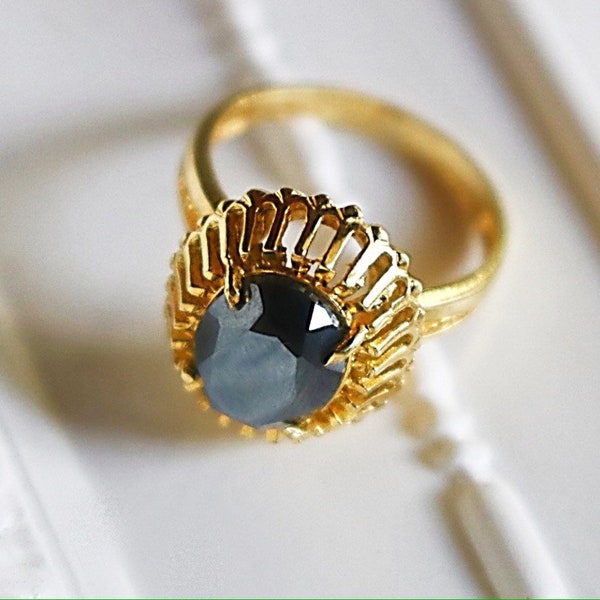 Corletto 18k Gold and Black Spinel Ring