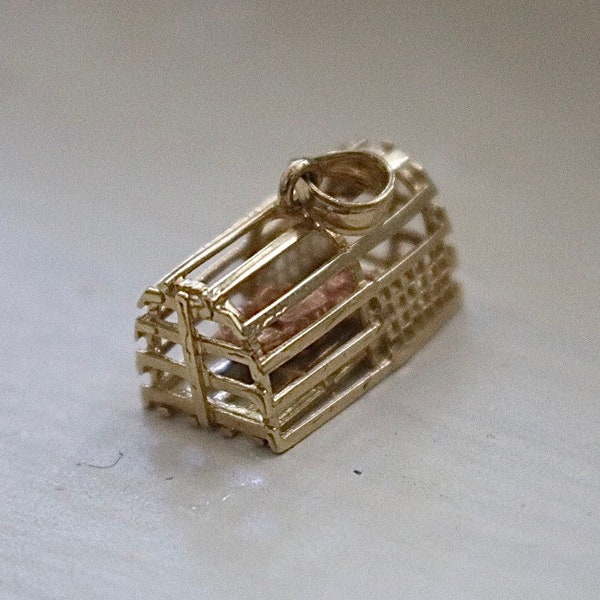 14kt Gold Lobster Trap Charm