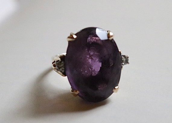 14k Gold and Platinum, FF Felger Amethyst and Dia… - image 4