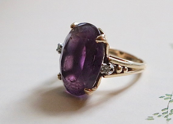 14k Gold and Platinum, FF Felger Amethyst and Dia… - image 8