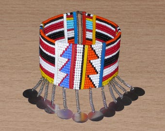 Stammes-Fußkettchen mit Massai-Mustern – 57 cm lang | Traditioneller afrikanischer Schmuck