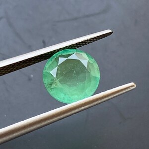 1.48 Carat Genuine Real Emerald Faceted Gemstone For Making Jewelry Stone ~~ 7.5x4 mm Round Shape Gemstone ~~ Untreated Real Emerald Stone