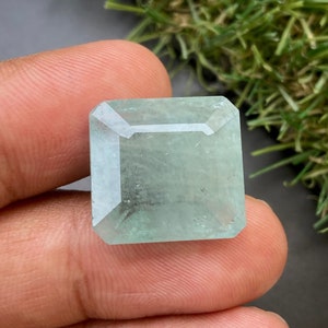 24.3 Carat Natural Aquamarine Loose Gemstone, Faceted Square Cut Aquamarine, Square Shape Aquamarine Gemstone ~ 19 x 18 x 9 mm