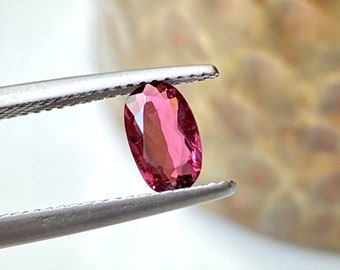 0.74 Carat Genuine Pink Tourmaline Faceted Oval Shape Gemstone ~~ 8x5x2.5 mm Loose Tourmaline Cut For Jewelry Making ~~ Untreated Stone