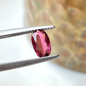0.74 Carat Genuine Pink Tourmaline Faceted Oval Shape Gemstone ~~ 8x5x2.5 mm Loose Tourmaline Cut For Jewelry Making ~~ Untreated Stone