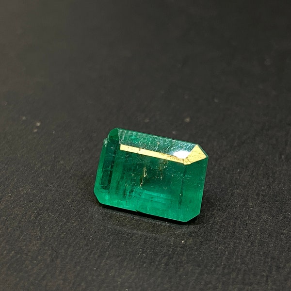 6 Carat Natural Zambia Emerald Cut Gem ~ Emerald Cut stone ~ Faceted Emerald ~ 8.5 mmx 12.5 mm Emerald ~ Natural Gemstone.